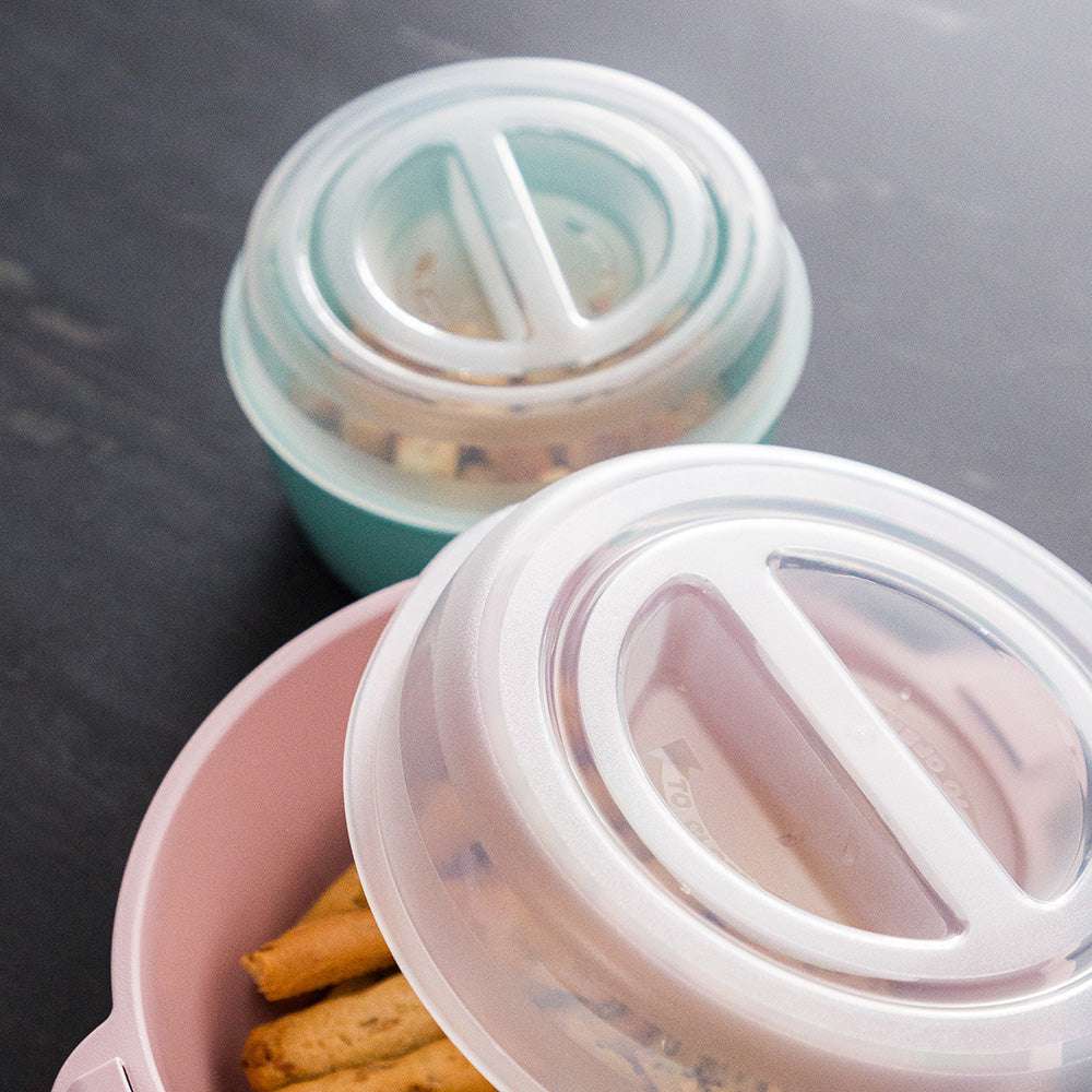 Conjunto 3 Caixas Alimentos Redondas Colors | 0.5L ou 1.2L | Organização Colorida